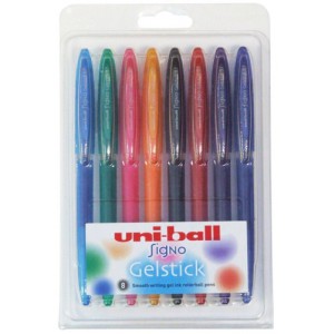 Uni-ball UM170 SigNo Gelstick Rollerball Pen 0.7mm Tip 0.4mm Line Assorted Ref 5011715 [Wallet 8]