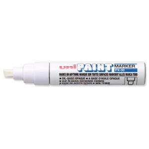 uni Paint Marker Chisel Tip Broad Point PX30 Line Width 4.0-8.5mm White Ref 151183000 [Pack 6]
