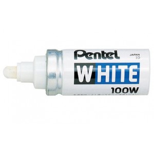 Pentel 100w Permanent Marker Broad Bullet White