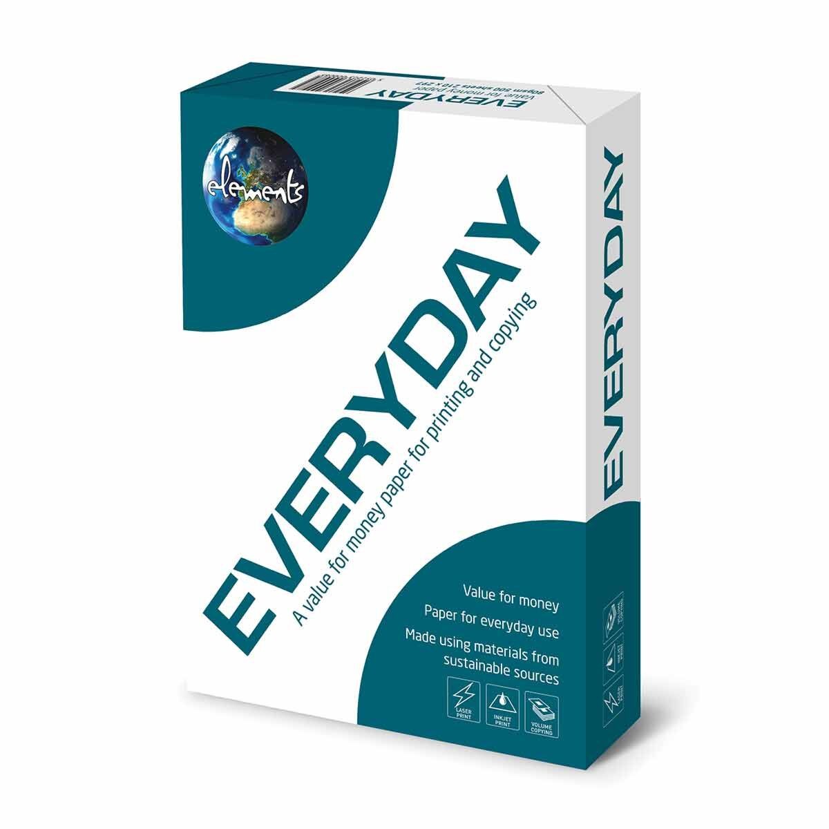 Elements+Everyday+A4+Paper+80gsm+Pack+of+2500+sheets
