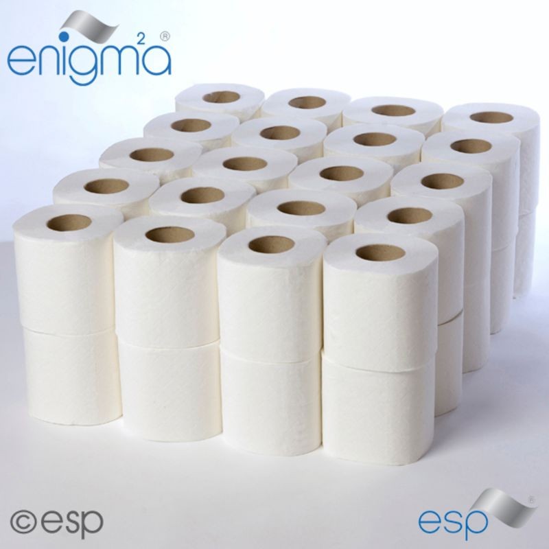 2+Ply+White+Recycled+Conventional+toilet+roll+320+sheet
