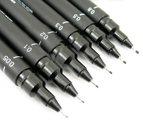 Uni+Pin+200+Drawing+Pen+0.1mm+Black+BX12