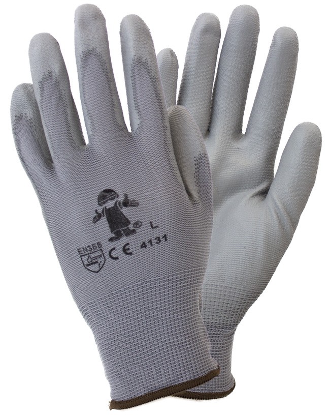 GNPU-LG-4-GY-GY+Large+Gray+Coated+Knit+Gloves%2C+1+dozen+Safety+Zone