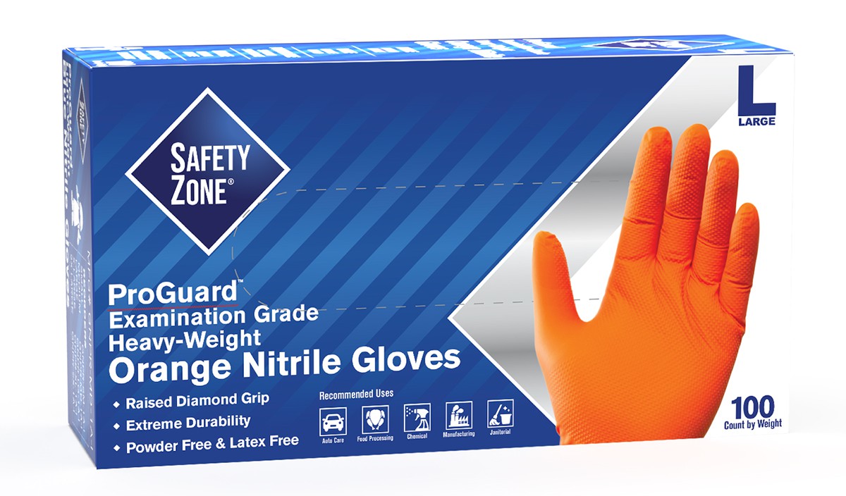 Medium+Orange+Premium+Nitrile+Examination+Gloves+100%2Fbx