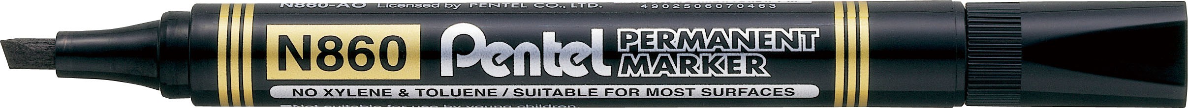Pentel+N860+Permanent+Chisel+Tip+Markers+Black